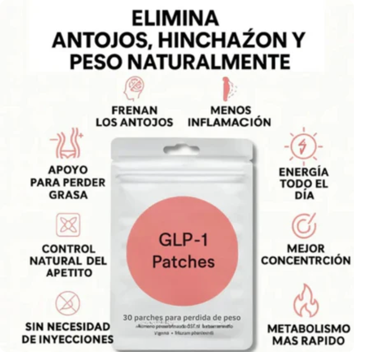Parches GLP-1. Menos hambre, Menos antojos, Más control*