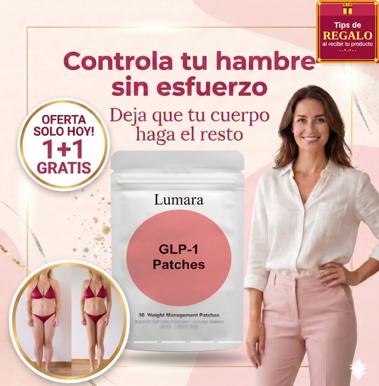 Parches GLP-1. Menos hambre, Menos antojos, Más control*