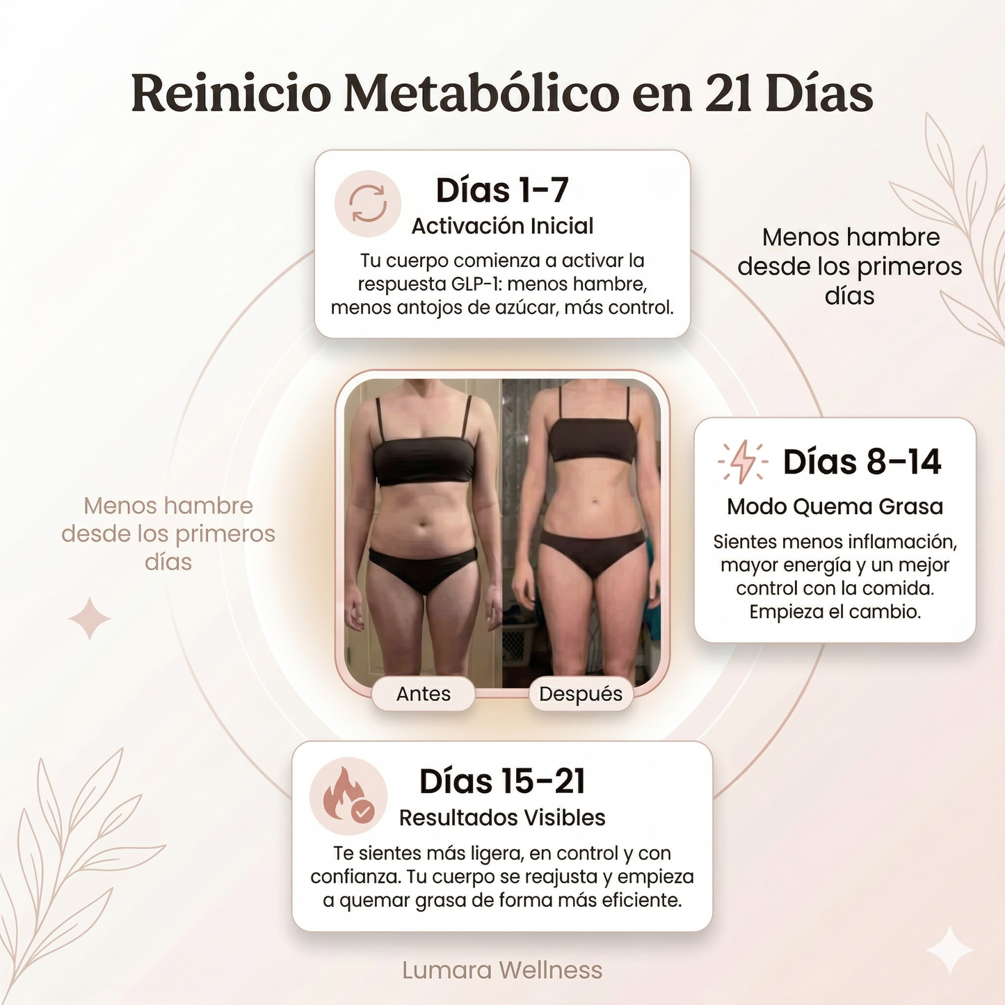 Parches GLP-1. Menos hambre, Menos antojos, Más control*